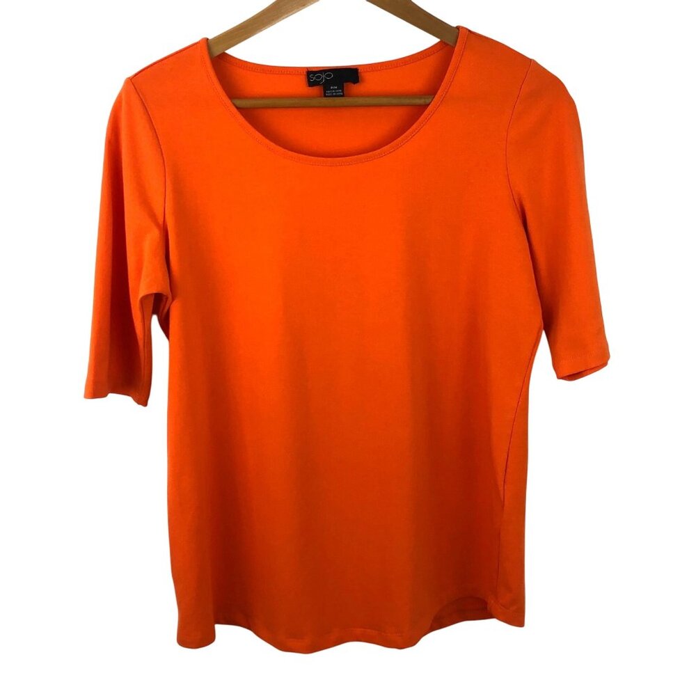 SOJO Women's Size P/M Orange Short Sleeve Shirt